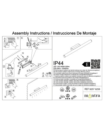 ANTIGA * APLIQUE LED IP44 4000K 12W NEGRO